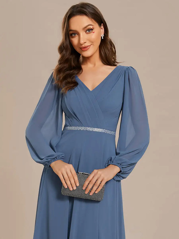 Vivienne | Long Sleeve Sequin Evening Gown