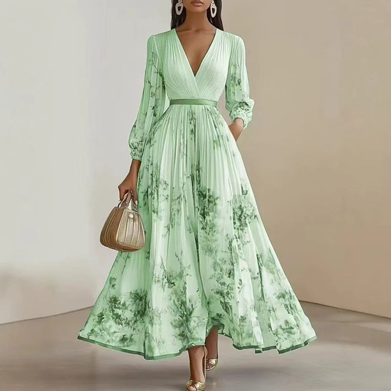 Isadora | Elegant Floral Corset Maxi Dress