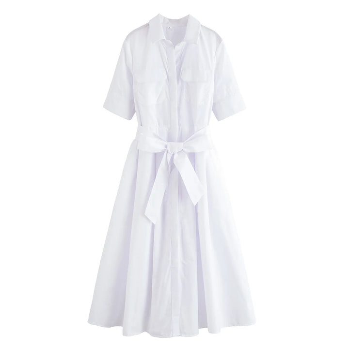 Margot | Short Sleeve Pocket Shirt Dress