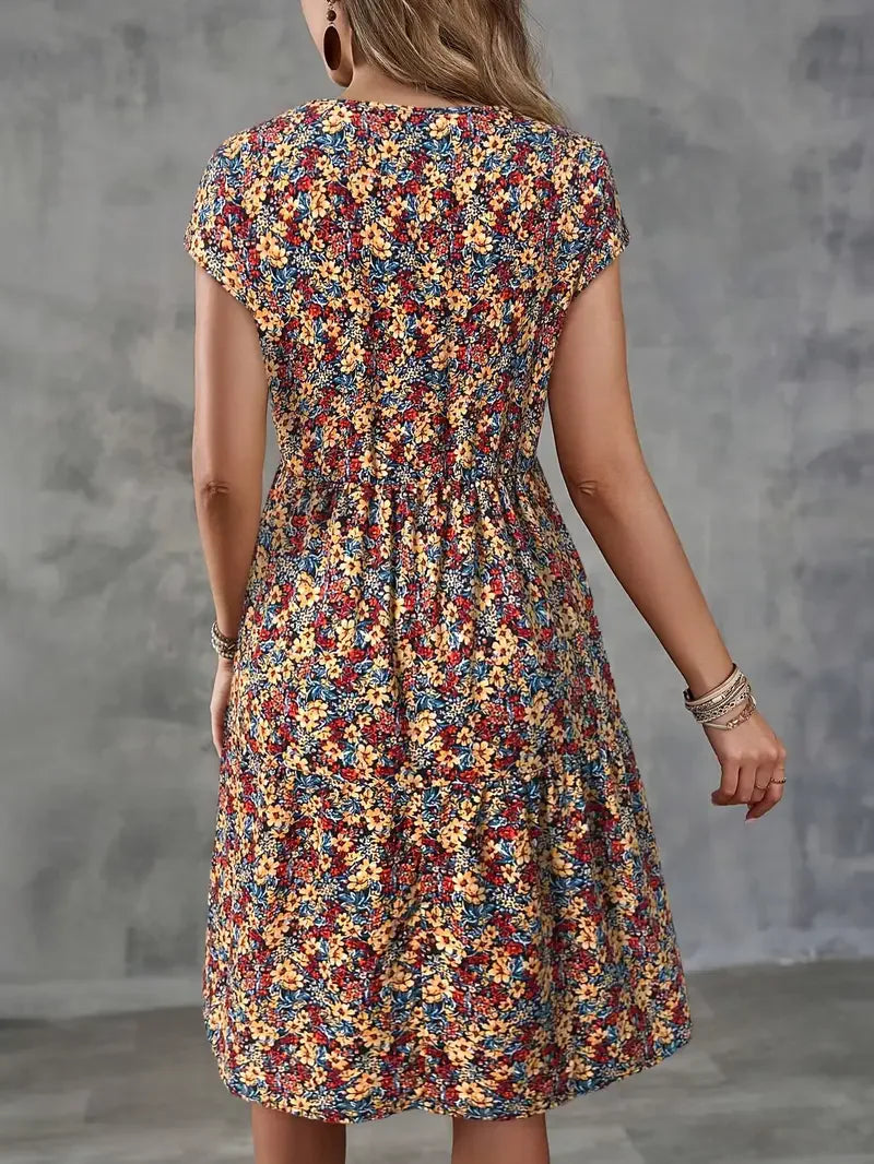 Rosie | Floral Round Neck Summer Dress