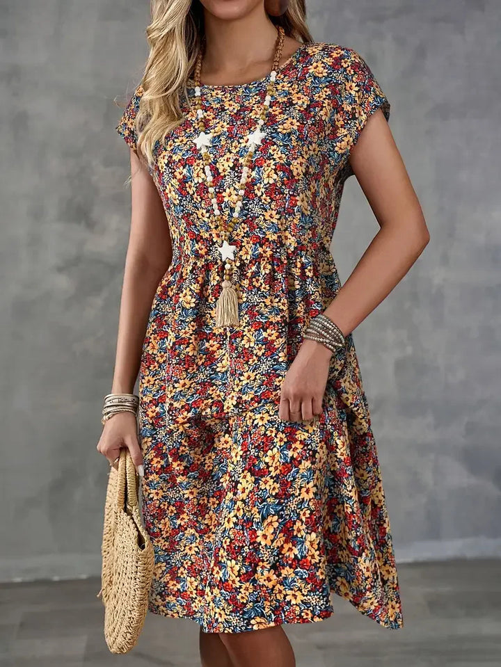 Rosie | Floral Round Neck Summer Dress