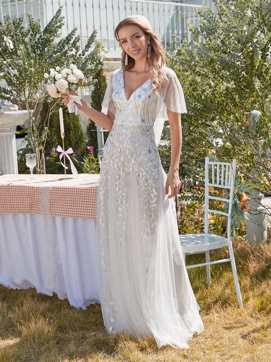 Skye | Sequin Deep V Evening Dress