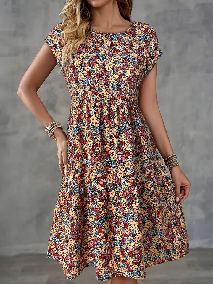 Rosie | Floral Round Neck Summer Dress