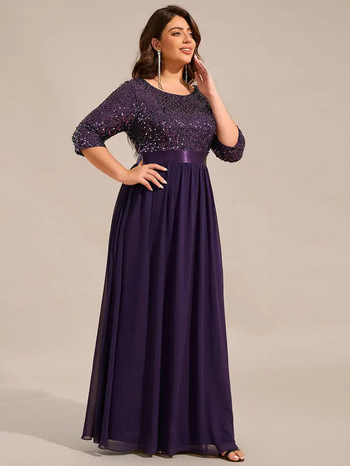Odette | Long Sleeve Sequin A-Line Dress