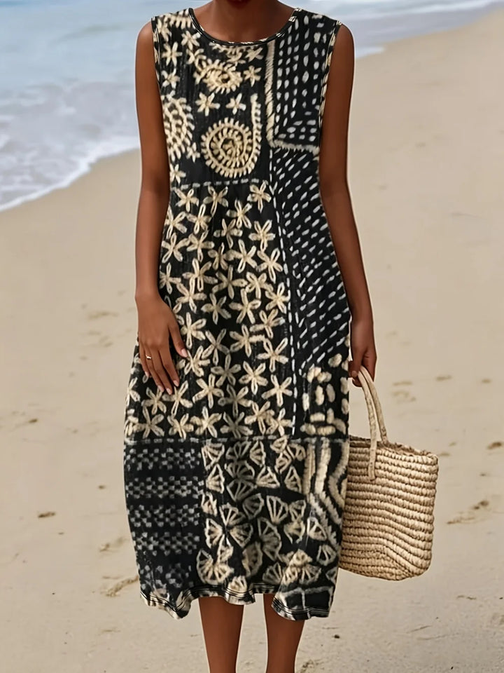 Hazel | Sleeveless Bohemian Maxi Dress