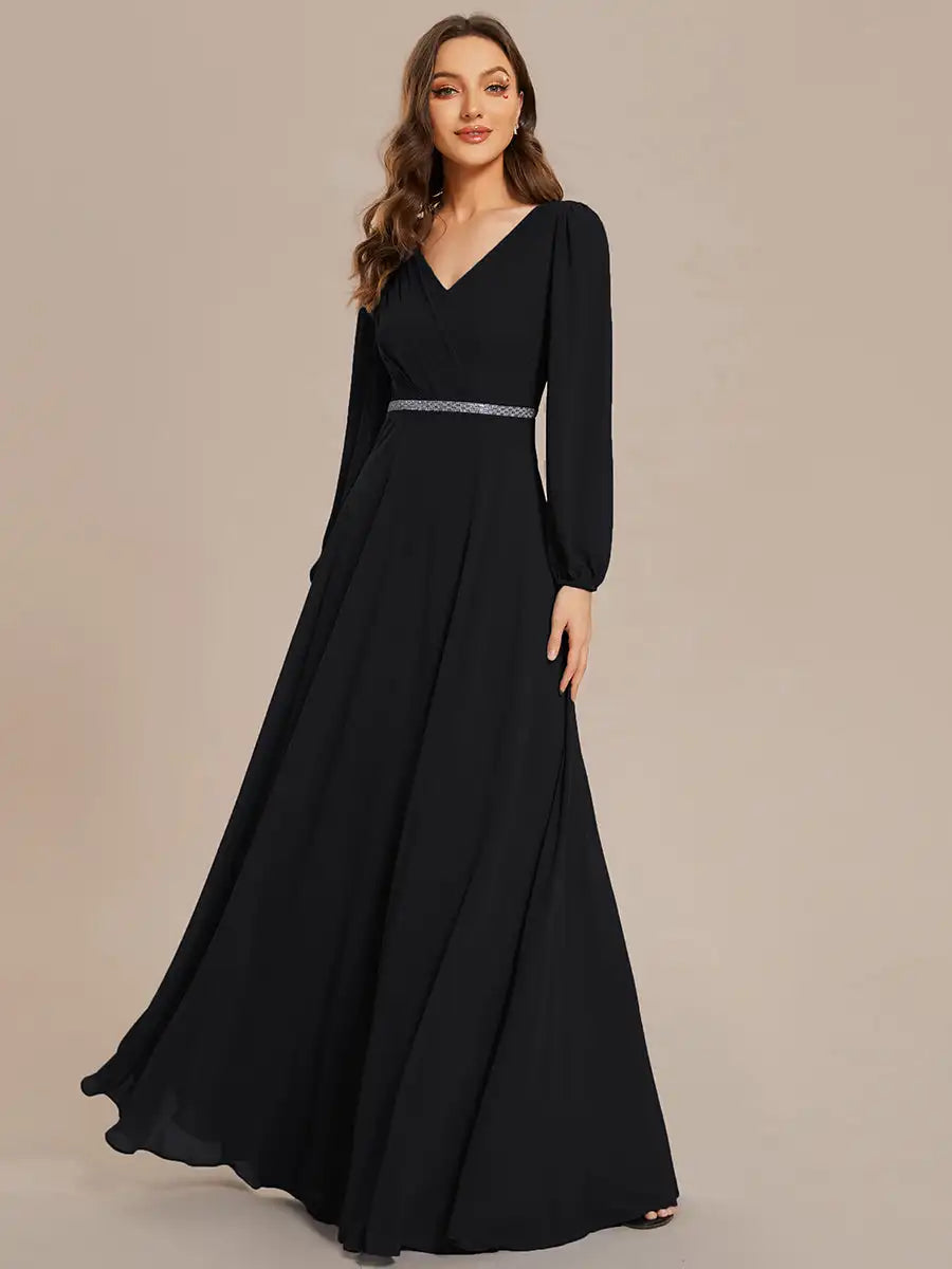 Vivienne | Long Sleeve Sequin Evening Gown