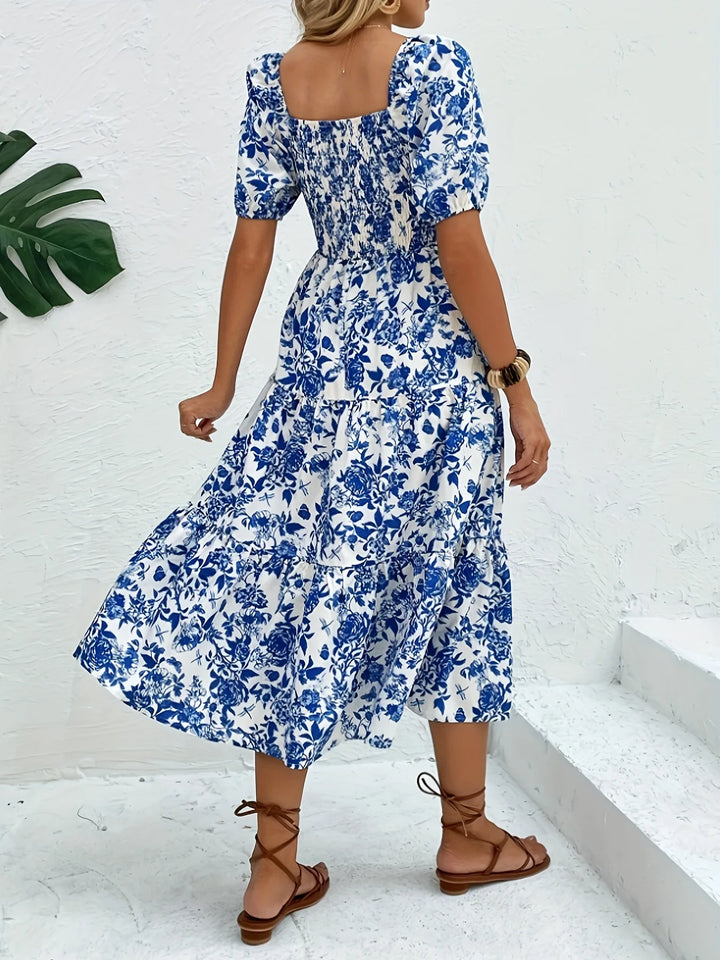 Dahlia | Collared Floral Maxi Dress