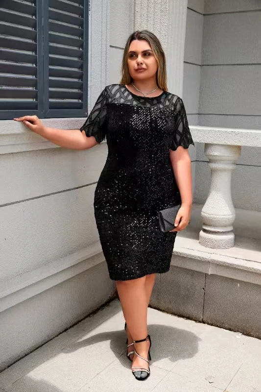 Sienna | Sequin Mesh Bodycon Midi Dress