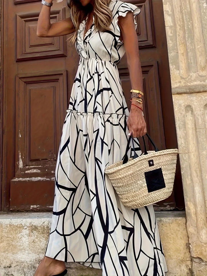 Wren | Ruffled V-Neck Maxi Dress