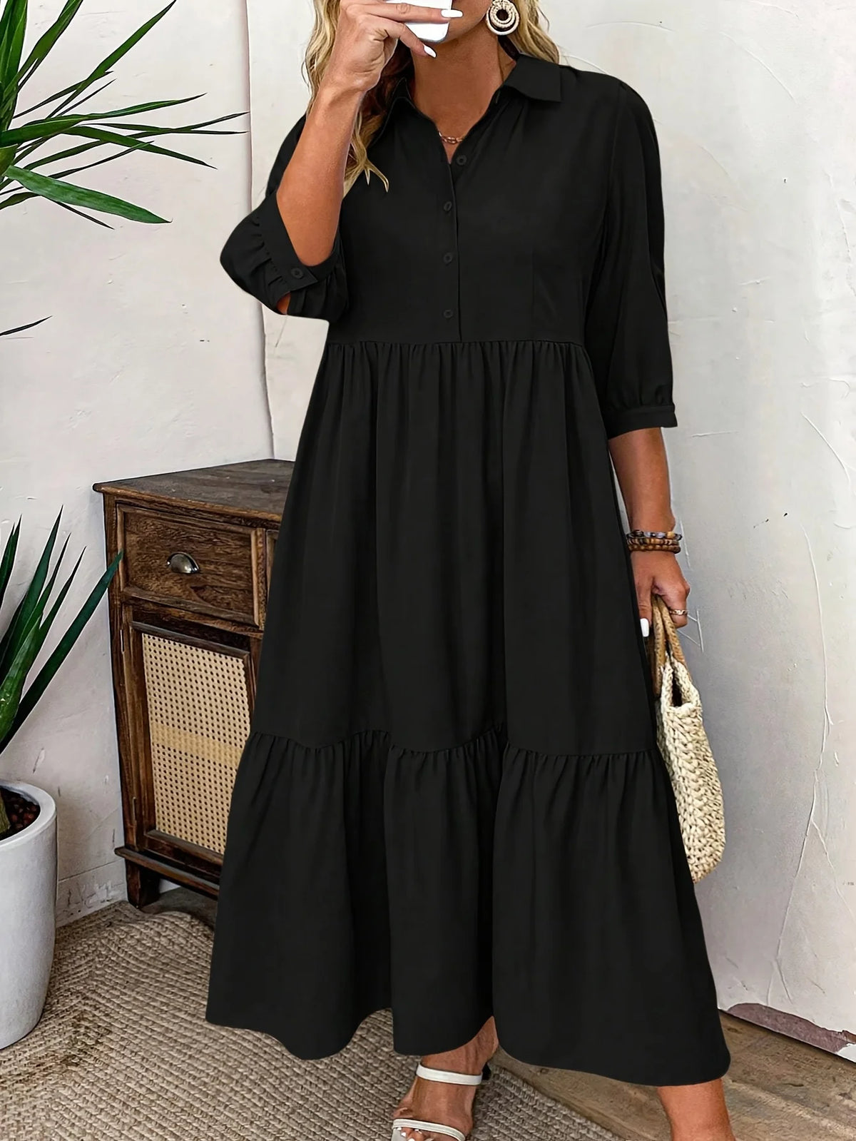 Elowen | Flattering Layered Shirt Dress