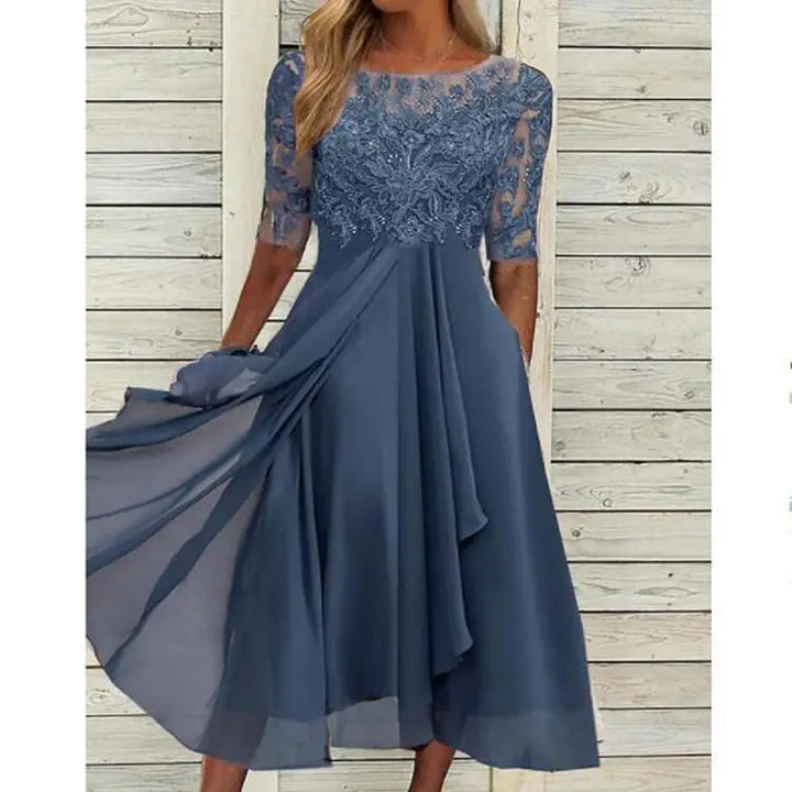 Camille | Chiffon Lace Evening Dress