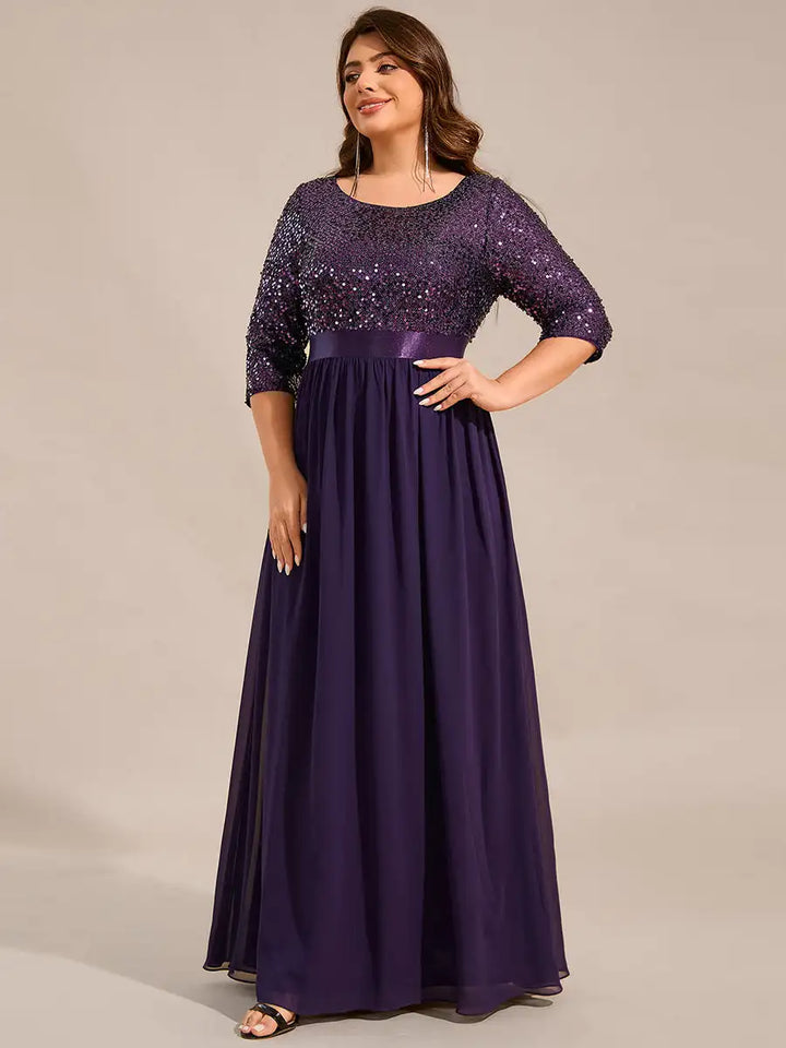 Odette | Long Sleeve Sequin A-Line Dress