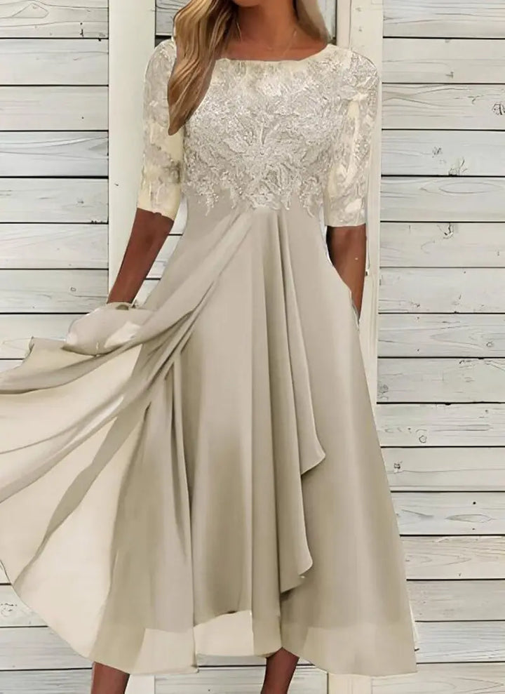 Camille | Chiffon Lace Evening Dress