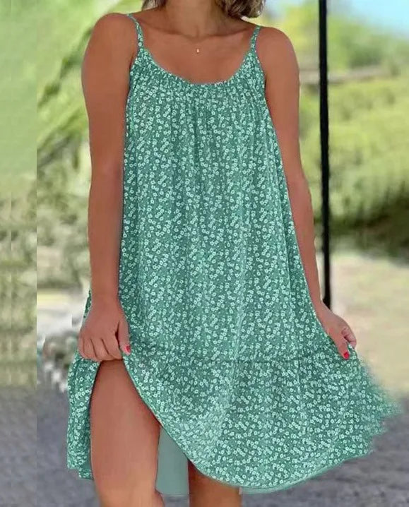 Maxine | Printed Strap Swing Maxi Dress