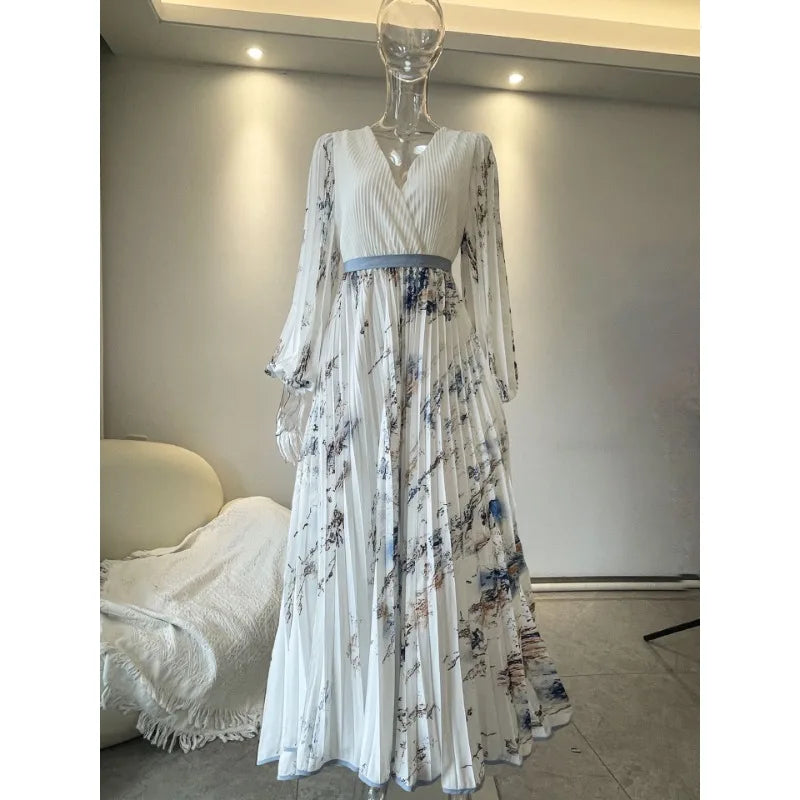 Isadora | Elegant Floral Corset Maxi Dress