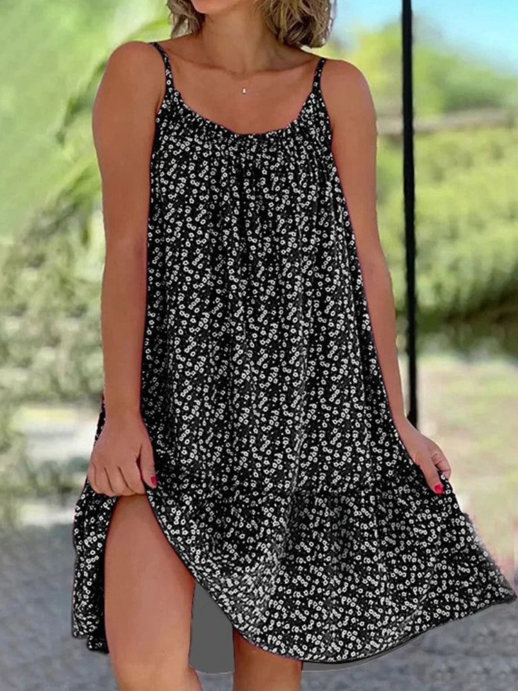 Maxine | Printed Strap Swing Maxi Dress