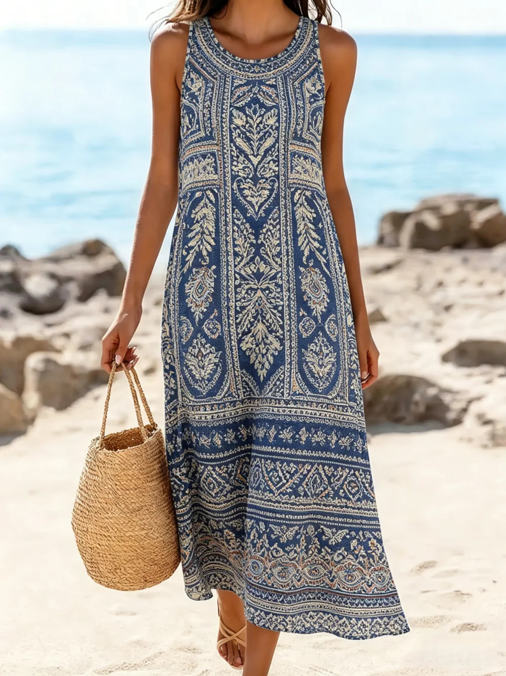 Hazel | Sleeveless Bohemian Maxi Dress