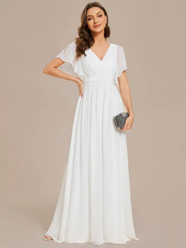 Simone | Classic A-Line Chiffon Evening Gown