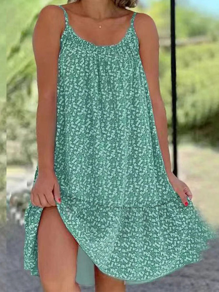 Maxine | Printed Strap Swing Maxi Dress