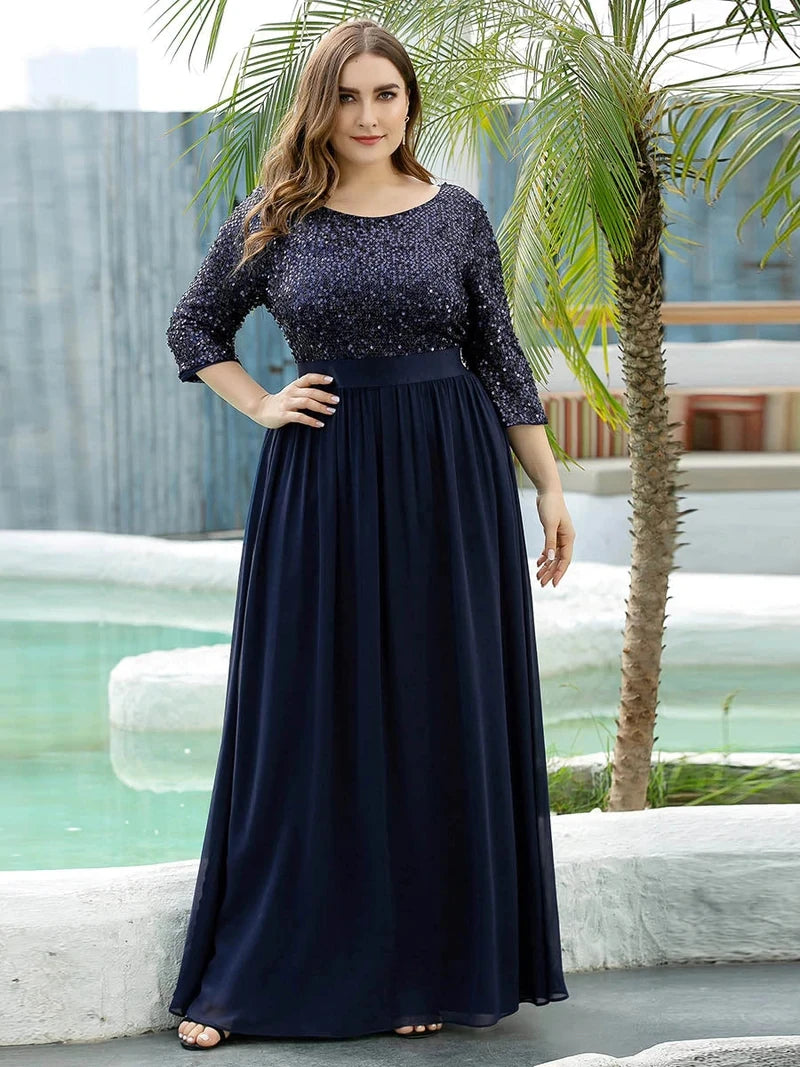 Odette | Long Sleeve Sequin A-Line Dress