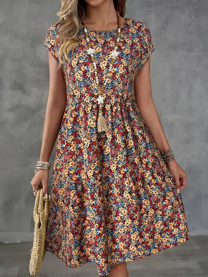 Rosie | Floral Round Neck Summer Dress