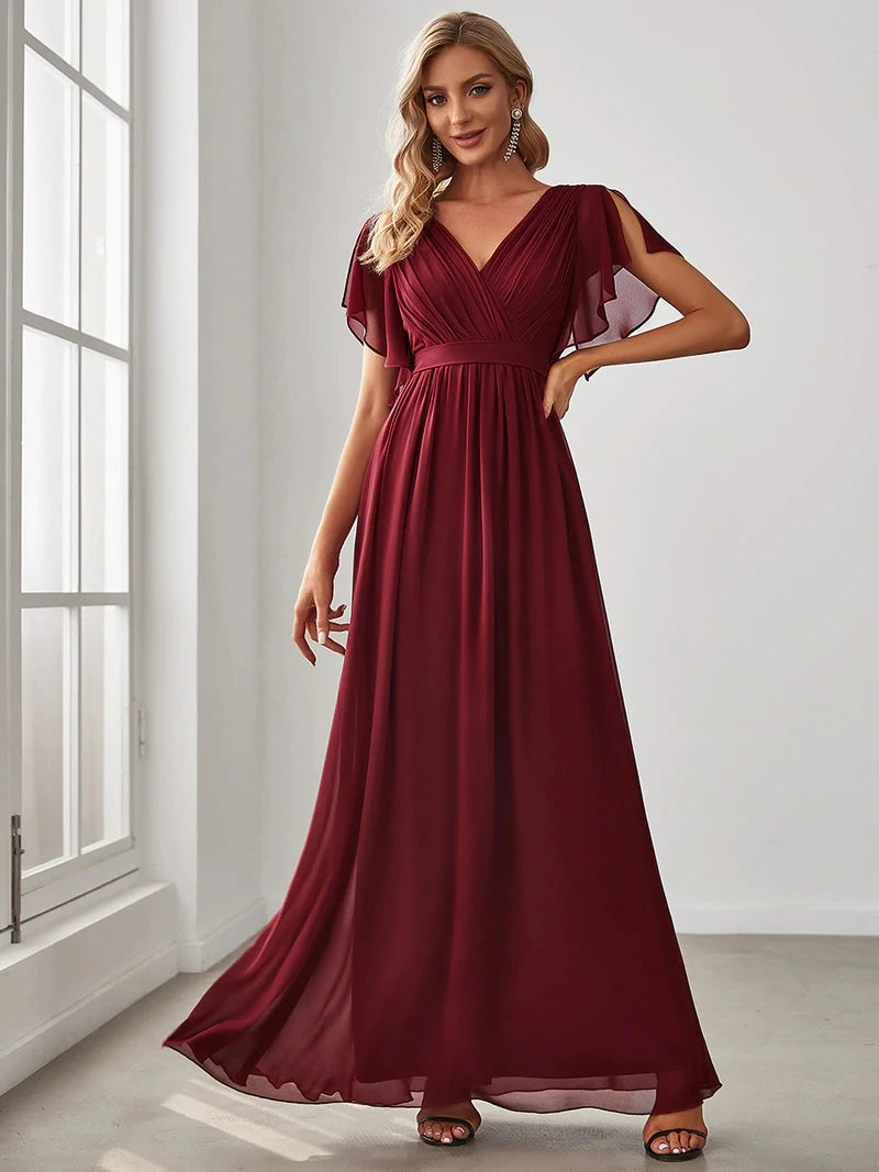 Simone | Classic A-Line Chiffon Evening Gown
