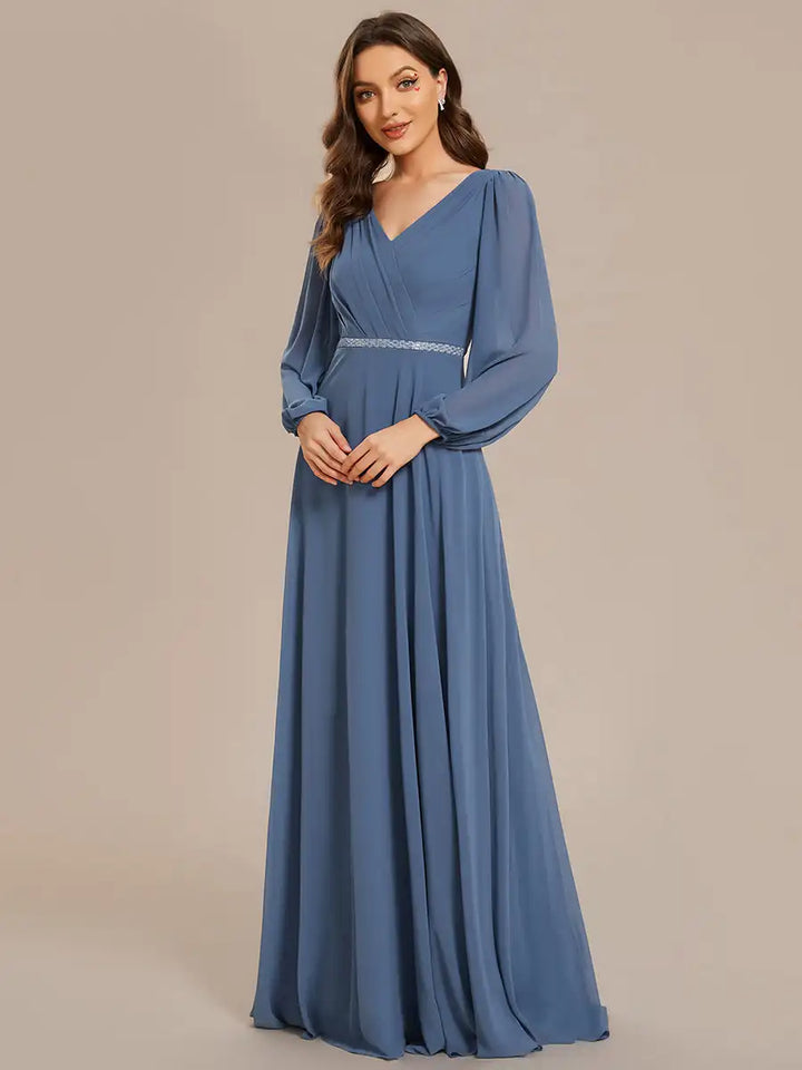 Vivienne | Long Sleeve Sequin Evening Gown