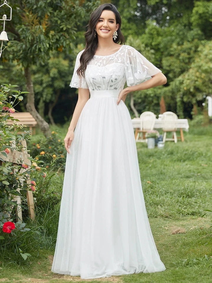 Elodie | Sequin Cap Sleeve Evening Gown