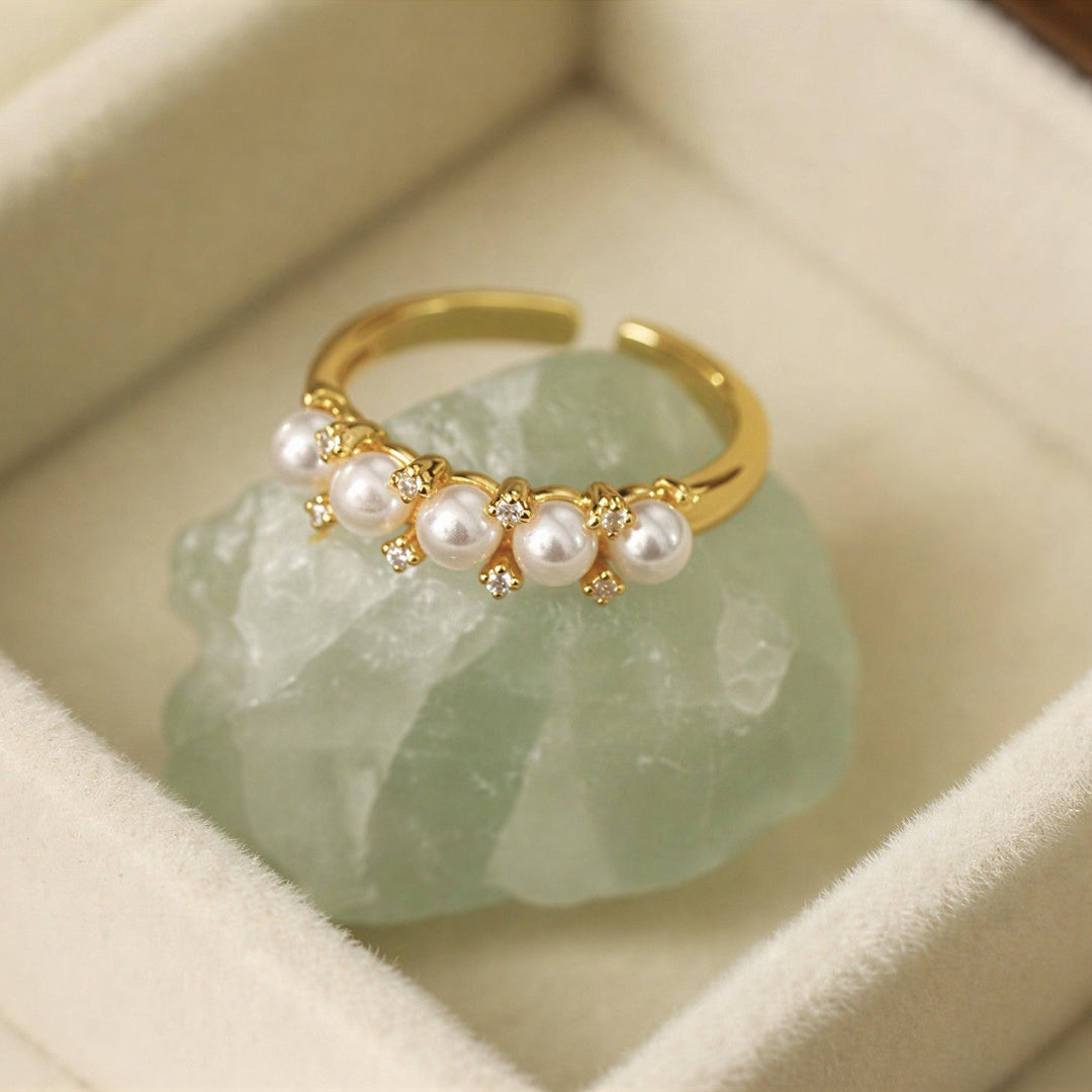 Five Pearl Row Ring