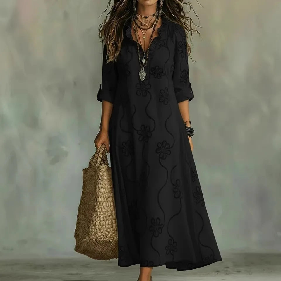 Likka Floral Maxi Dress Black