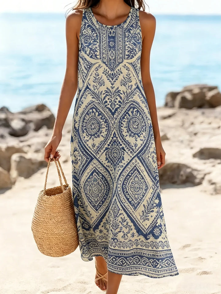 Hazel | Sleeveless Bohemian Maxi Dress
