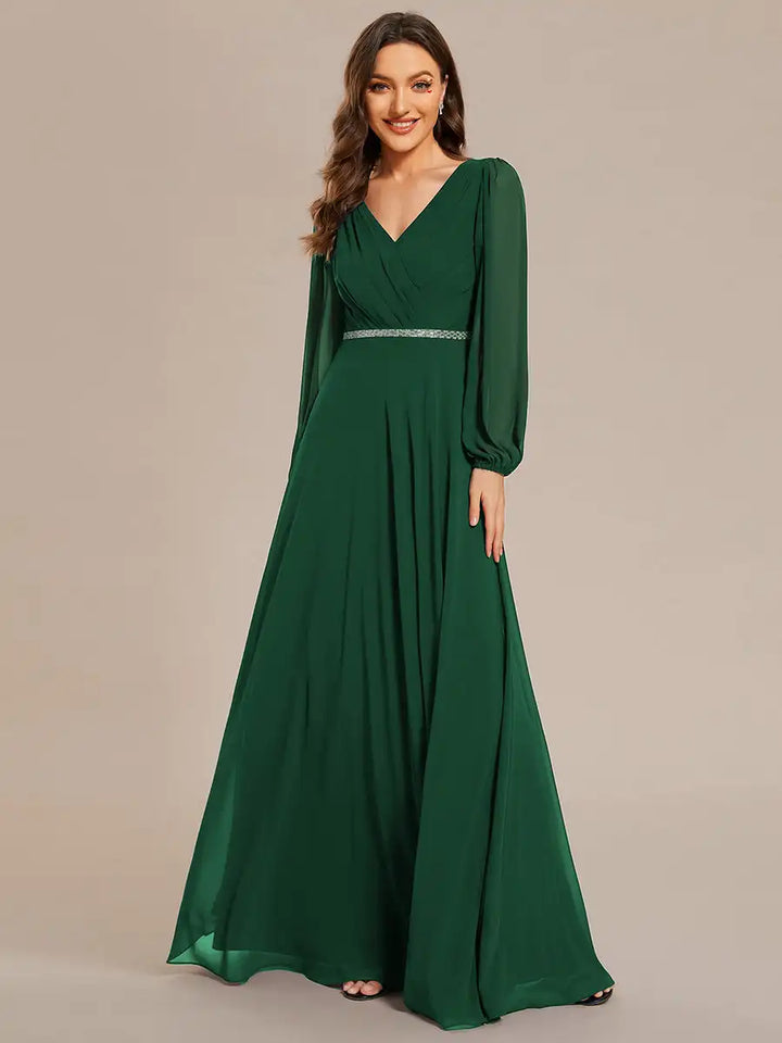 Vivienne | Long Sleeve Sequin Evening Gown