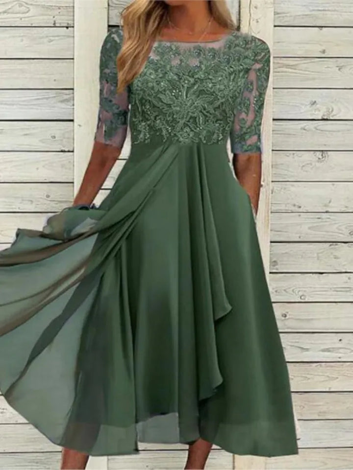Camille | Chiffon Lace Evening Dress