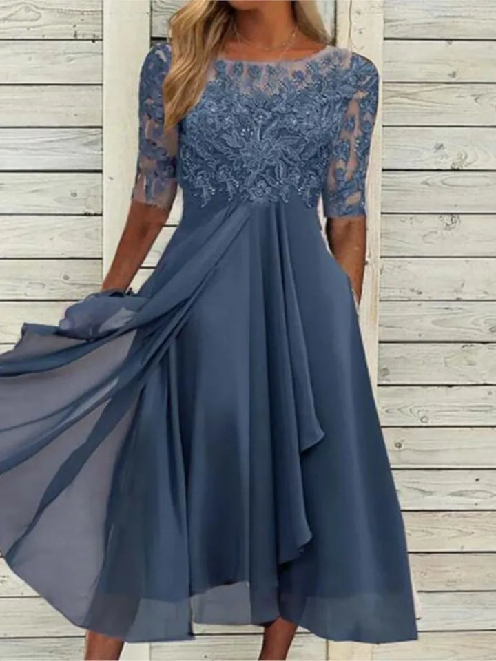 Camille | Chiffon Lace Evening Dress
