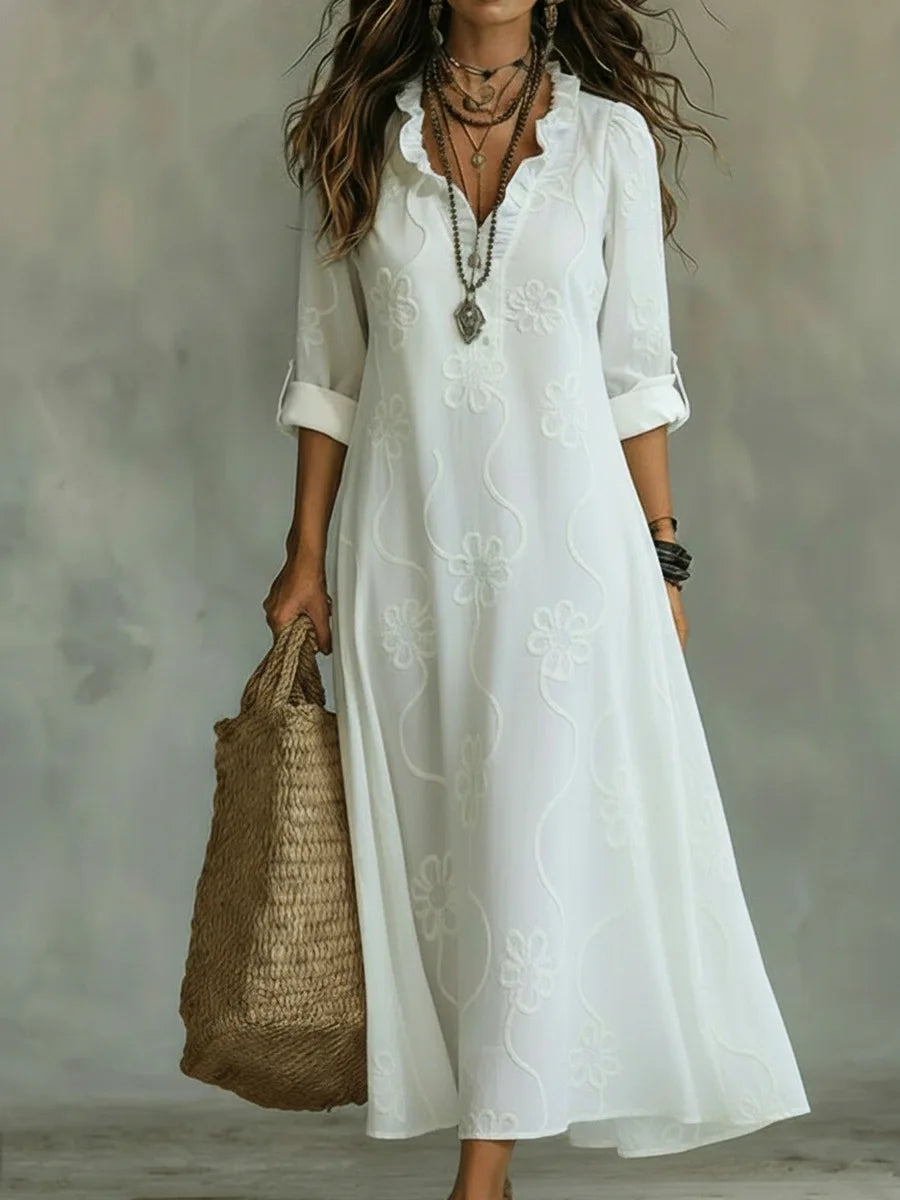Likka Floral Maxi Dress White