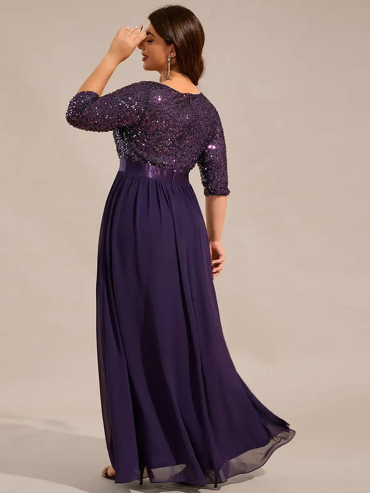 Odette | Long Sleeve Sequin A-Line Dress