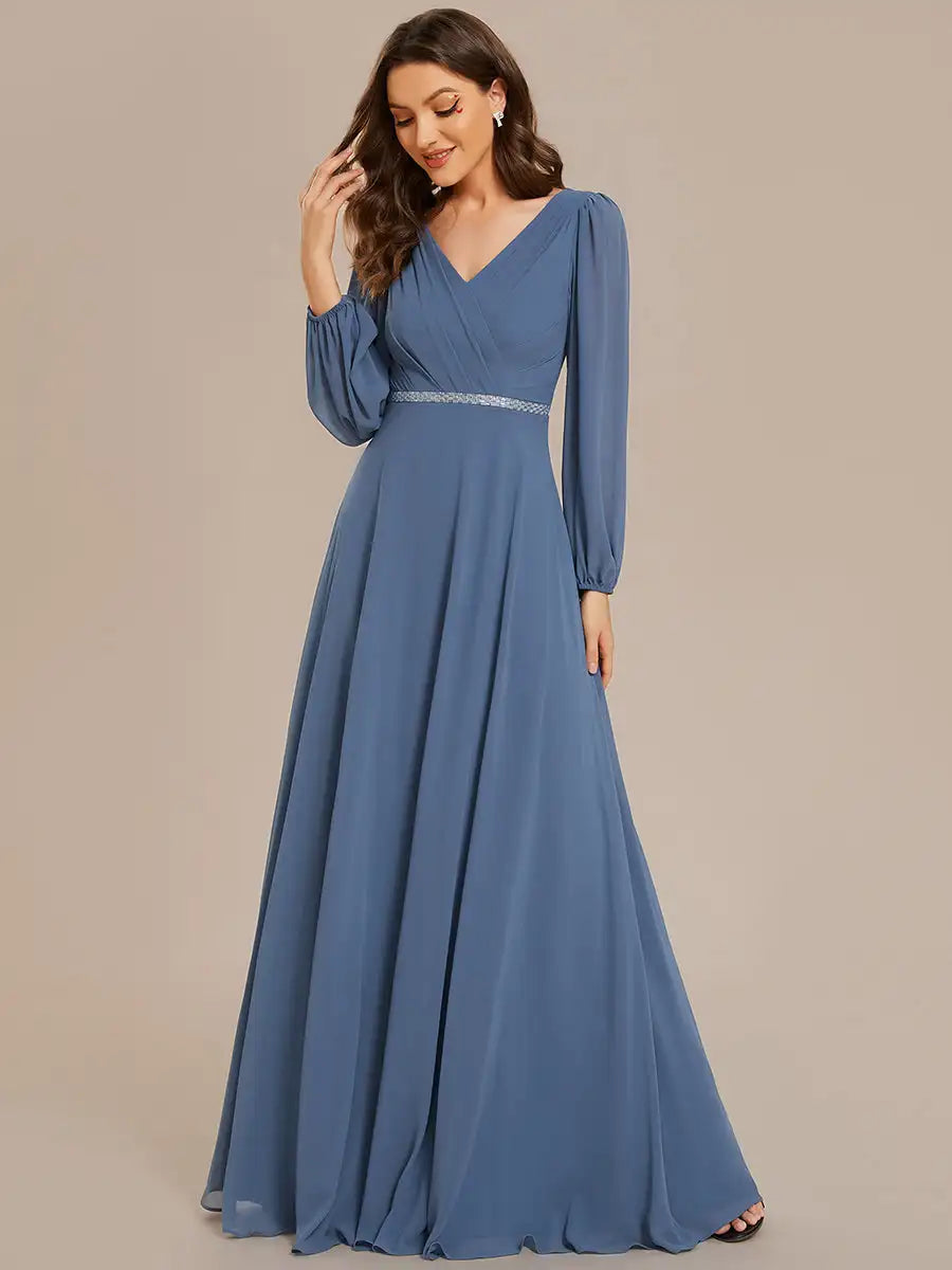 Vivienne | Long Sleeve Sequin Evening Gown