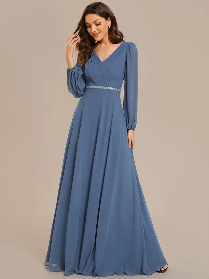 Vivienne | Long Sleeve Sequin Evening Gown