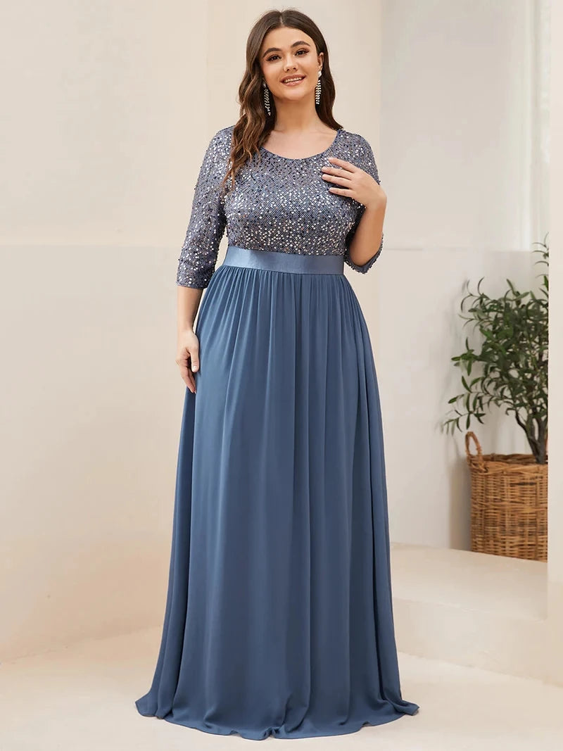 Odette | Long Sleeve Sequin A-Line Dress