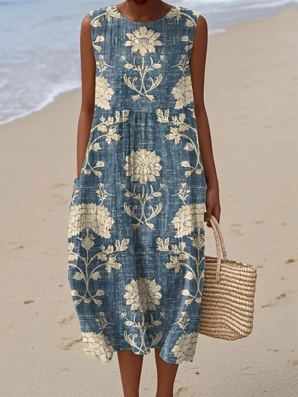 Demi Boho Midi Dress - Multicolor