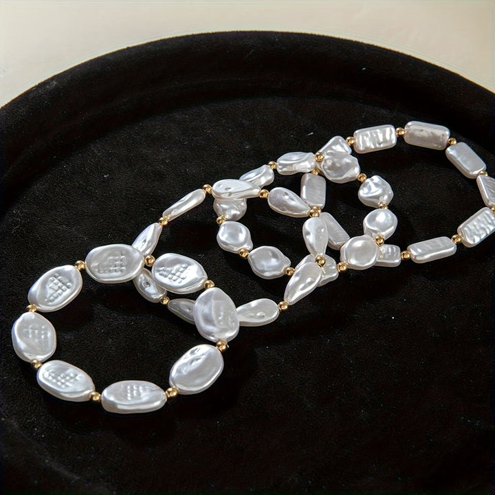 Pearl Statement Bracelet Set of 4
