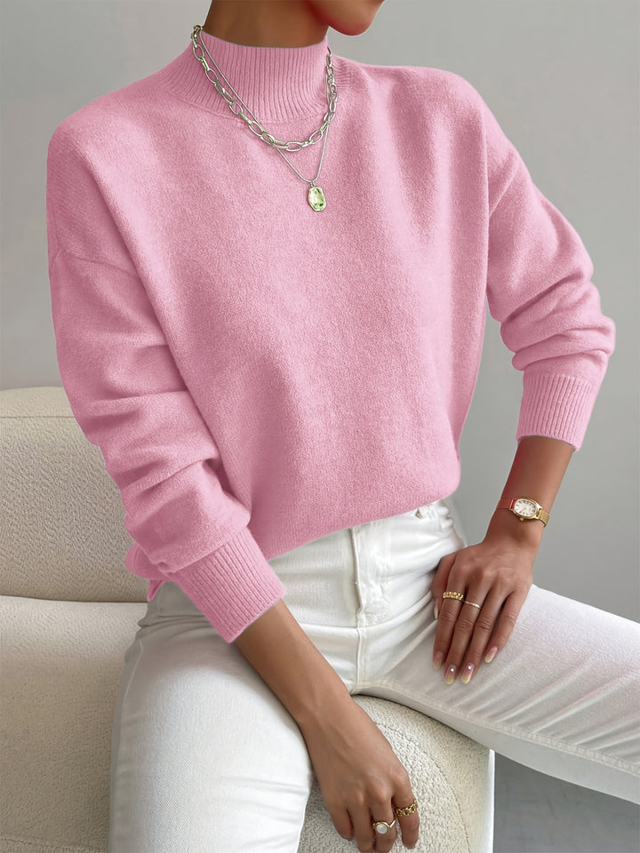 Rosalie | Mock Neck Drop-Shoulder Pullover