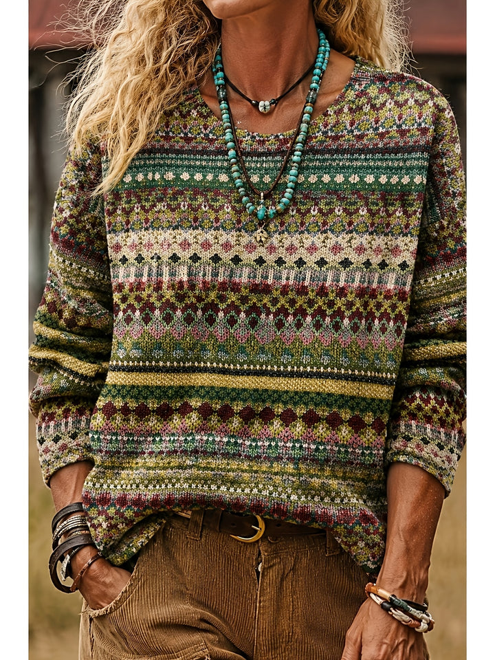 Ivy | All-Over Print Crew Neck Sweater