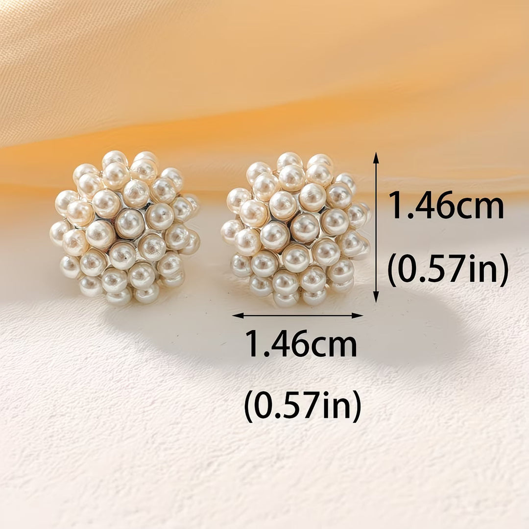 Pearl Dome Stud Earrings