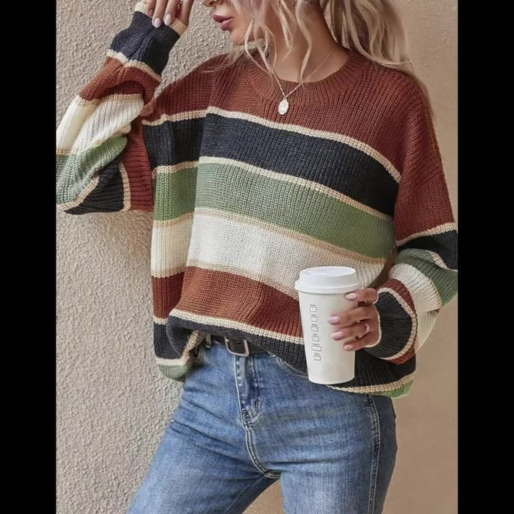 Hazel | Cosy Striped Autumn Sweater