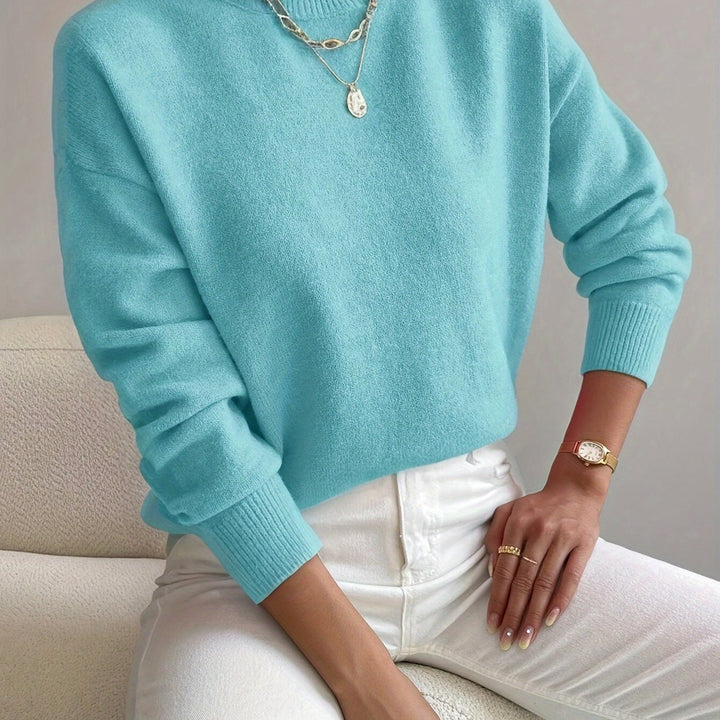 Rosalie | Mock Neck Drop-Shoulder Pullover