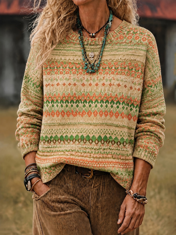 Ivy | All-Over Print Crew Neck Sweater