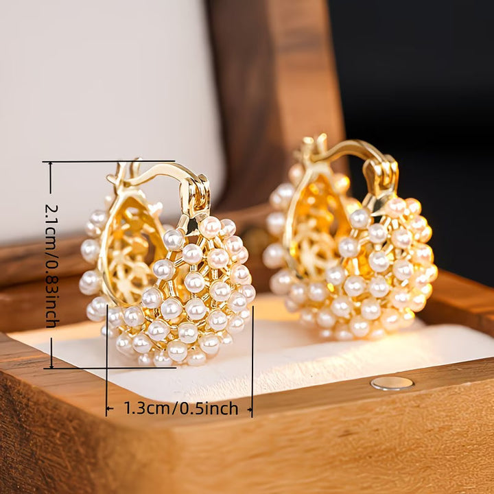 Chunky Pearl Hoop Earrings