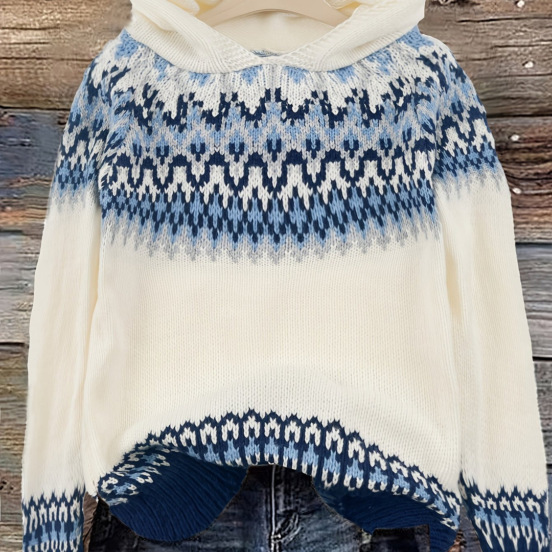 Nova | Chunky Snow-Print Hooded Sweatshirt