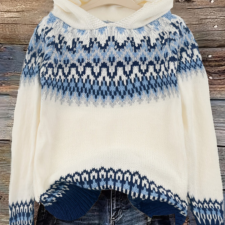 Nova | Chunky Snow-Print Hooded Sweatshirt